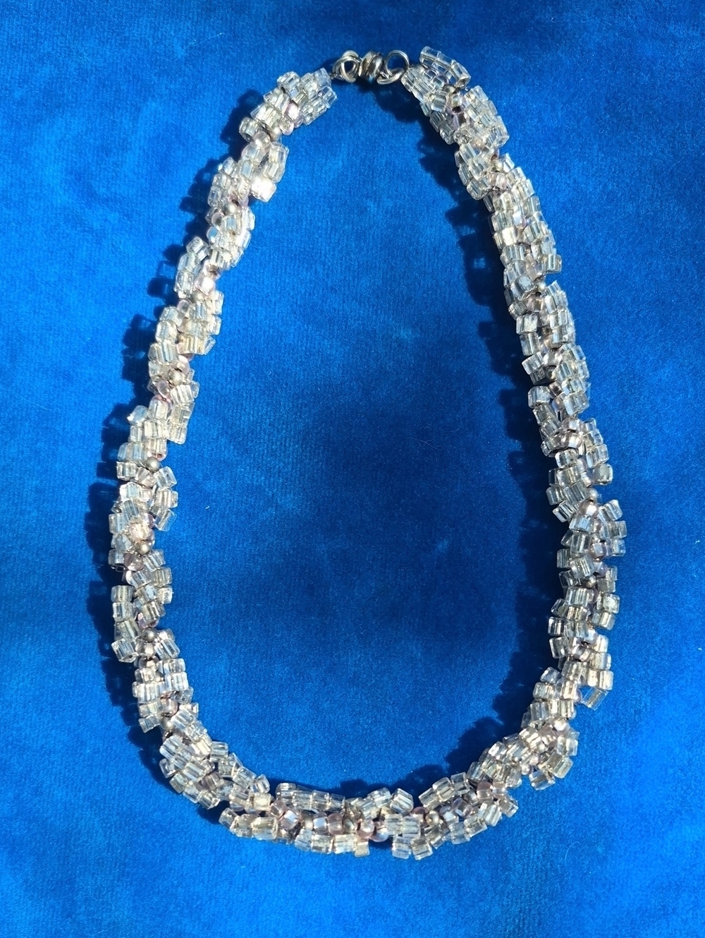 Glass Cleae Beaded Twist Necklace